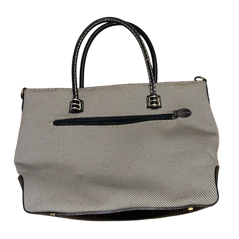Vintage Etienne Aigner Handbag Canvas and leather Black 9.5"x15" - Picture 2 of 12